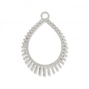  Colgantes gotas caladas corte con láser 22x16 mm - rodiado x2